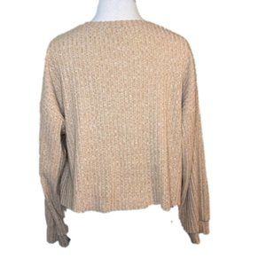 ZARA TRAFALUC | Cropped lightweight sweater, taupe, medium